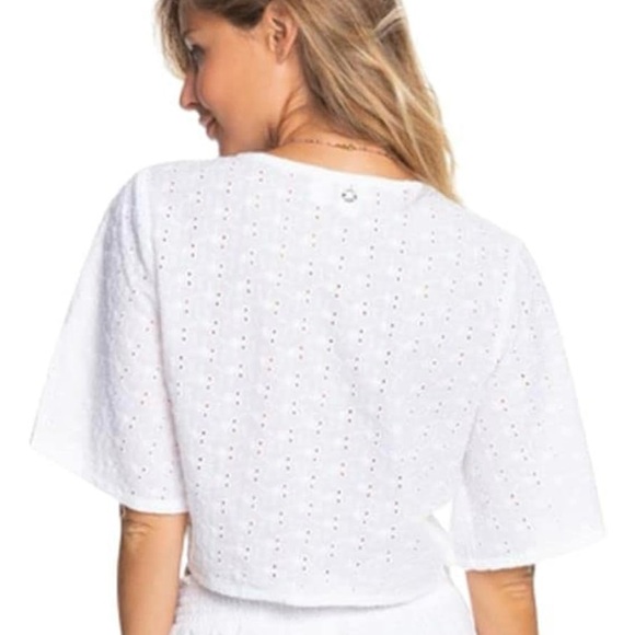 NWT Roxy long escape crop top in Snow White XL - Picture 2 of 8